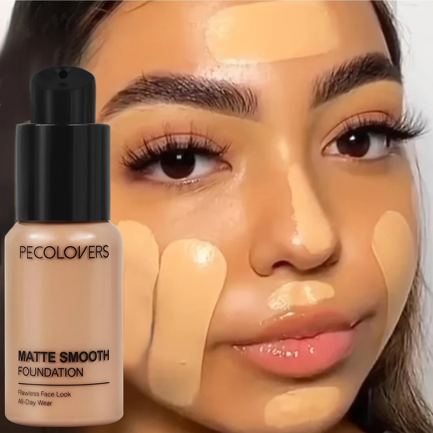PECOLOVERS Matte Finish Liquid Foundation - Oil-Control, Waterproof, Full Coverage Concealer for All Skin Tones - Rehmiar