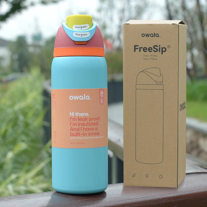 Owala Insulated Stainless Steel Water Bottle with Straw, BPA-Free Sports Water Bottle, Great for Travel - Rehmiar
