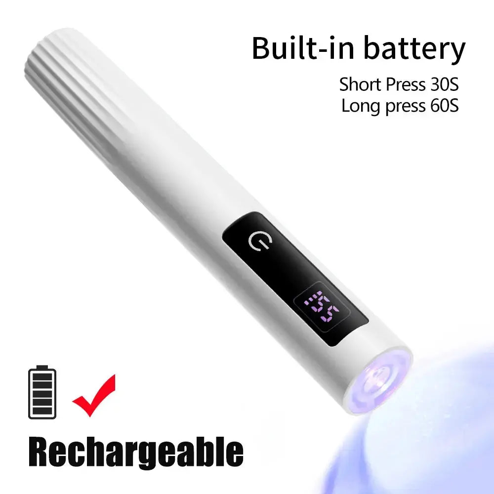 Rechargeable UV LED Nail Rechargeable Lamp – Portable Timer Touch Gel Polish Quick Nail Dryer Rehmiar