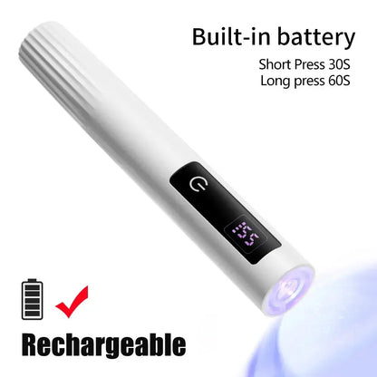Rechargeable UV LED Nail Rechargeable Lamp – Portable Timer Touch Gel Polish Quick Nail Dryer Rehmiar