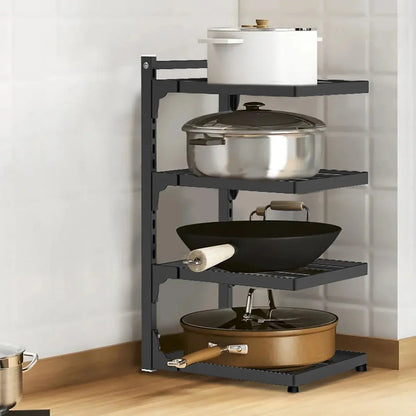 Adjustable Kitchen Shelf – 2-4 Tier Space-Saving Storage Rack for Pots, Under Sink & Corner Use - Rehmiar