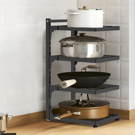 Adjustable Kitchen Shelf – 2-4 Tier Space-Saving Storage Rack for Pots, Under Sink & Corner Use - Rehmiar