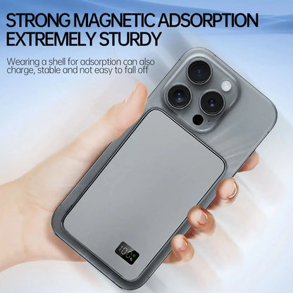 Ultra Thin MagSafe Power Bank – Magnetic Wireless Fast Charging with LED Display for iPhone, Samsung & AirPods - Rehmiar