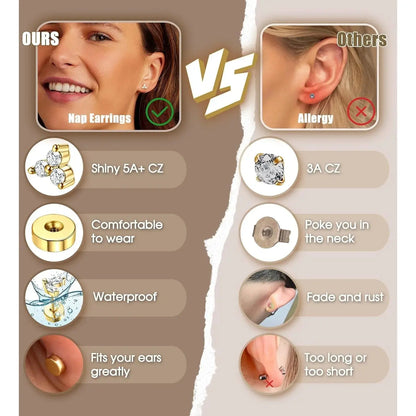 1pc Earrings for Sensitive Ears Surgical Stainless-Steel Earrings for Women Dainty Flat Back Earring Stud Hoop Cartilage