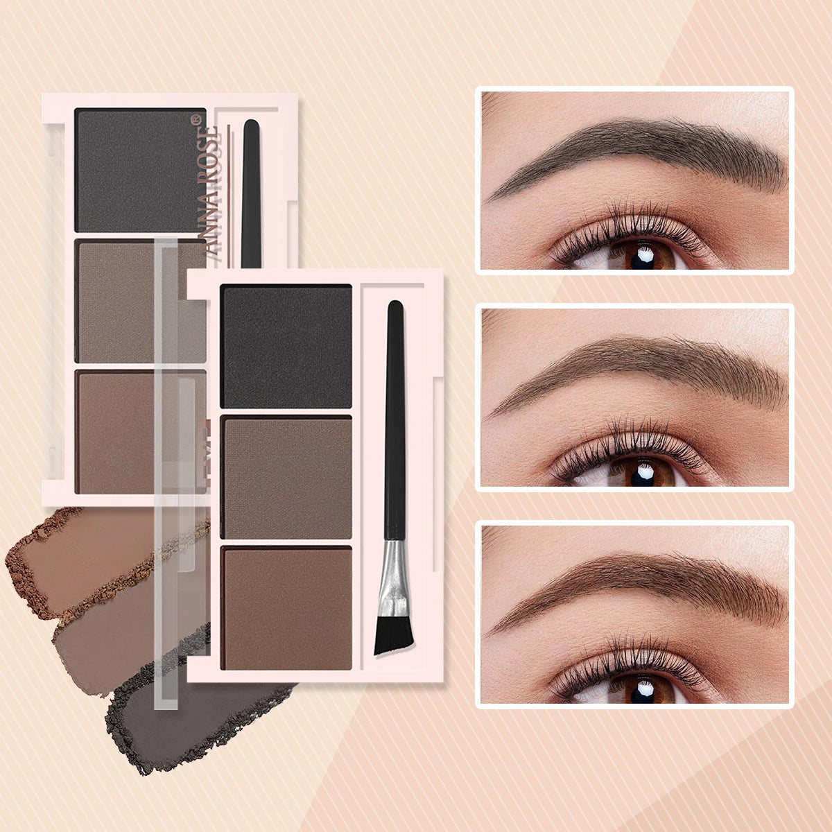 Three-color eyebrow powder shadow three-dimensional eyebrow shape waterproof and sweat-proof natural long-lasting eyebrow powder - Rehmiar
