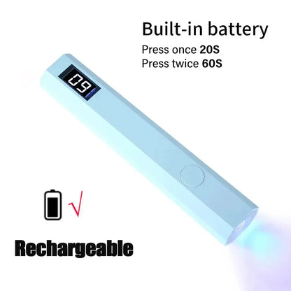 Handheld UV LED Nail Lamp – USB Rechargeable Gel Polish Nail Art Quick Dryer Tool Rehmiar