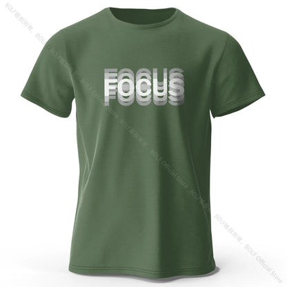 Focus Letter Minimalist Style 100% Lightweight Cotton T-Shirt, - Rehmiar
