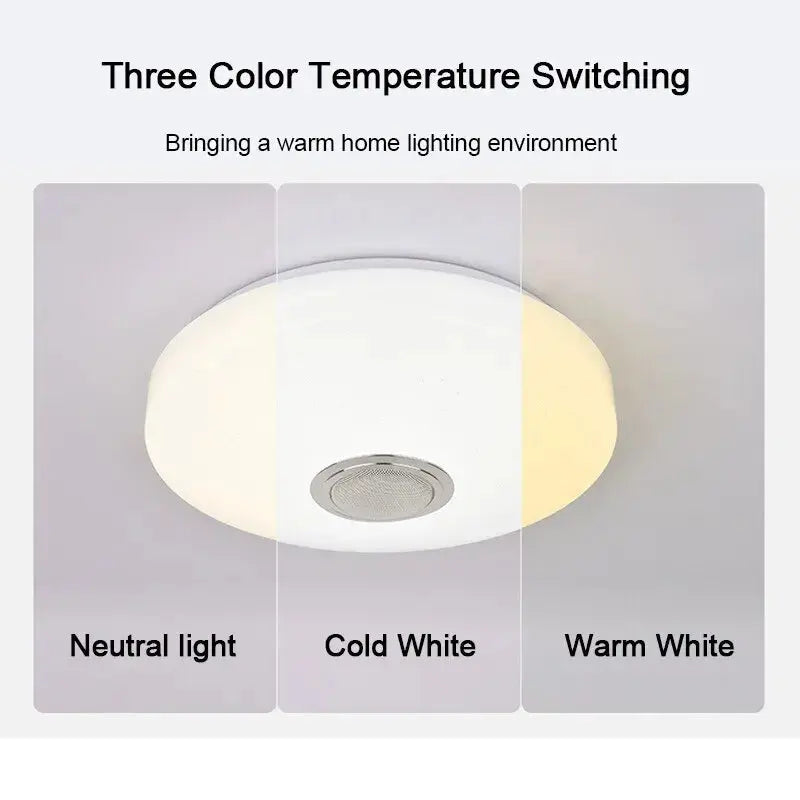 Smart RGB Ceiling Light – 36W/52W Music Sync, APP & Bluetooth Control, Remote Controlled Modern Home Lighting (AC220V) - Rehmiar