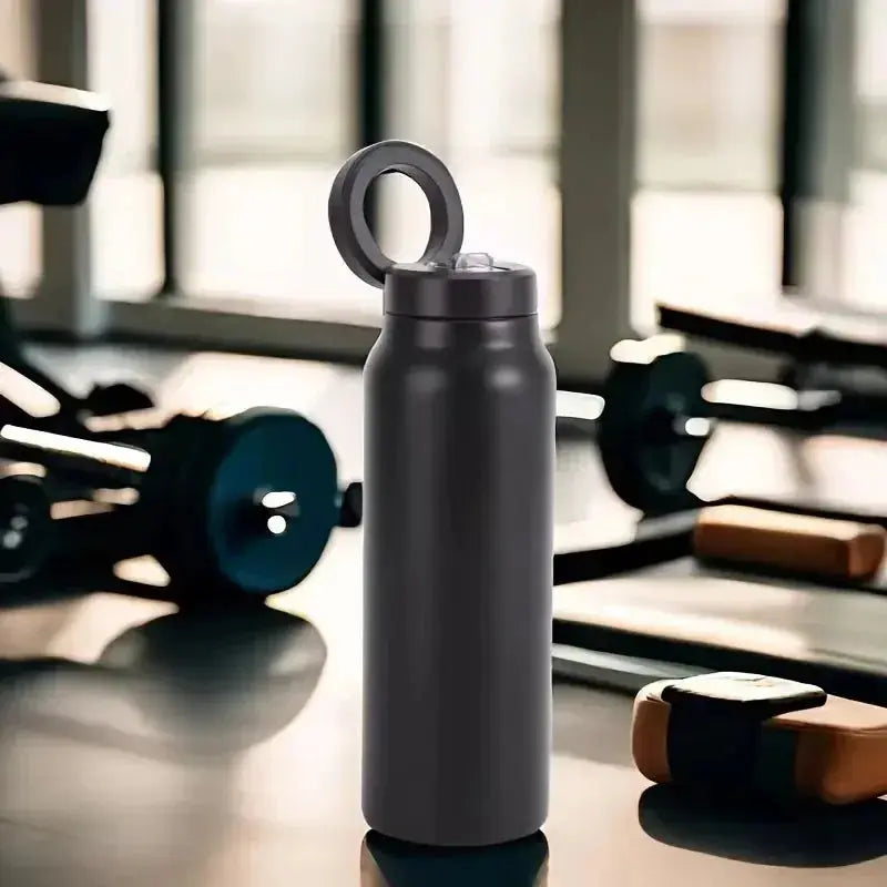 24oz Insulated Stainless Steel Water Bottle – Magnetic Lid with Phone Holder - BPA-Free - Rehmiar