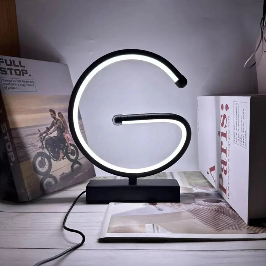 Creative Spiral LED Night Light – Dimmable 3-Color Table Lamp for Living Room, Office, Bedroom & Bedside Decor, USB Plug-In - Rehmiar