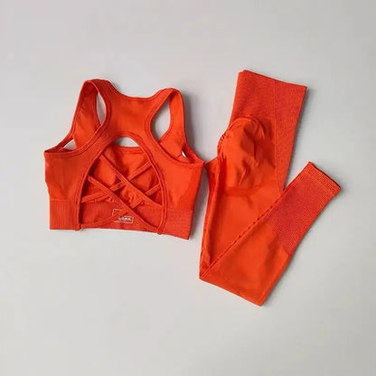 2-Piece Women's Sports Bra & Leggings Set – Professional Fitness Tank Top Bra, Shockproof Running & Yoga Suit Rehmiar