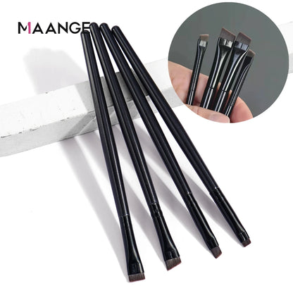 MAANGE 4 Pieces Eyebrow Contour Makeup Brush Eyeliner Brush Portable Small Angle Eyebrow Brush