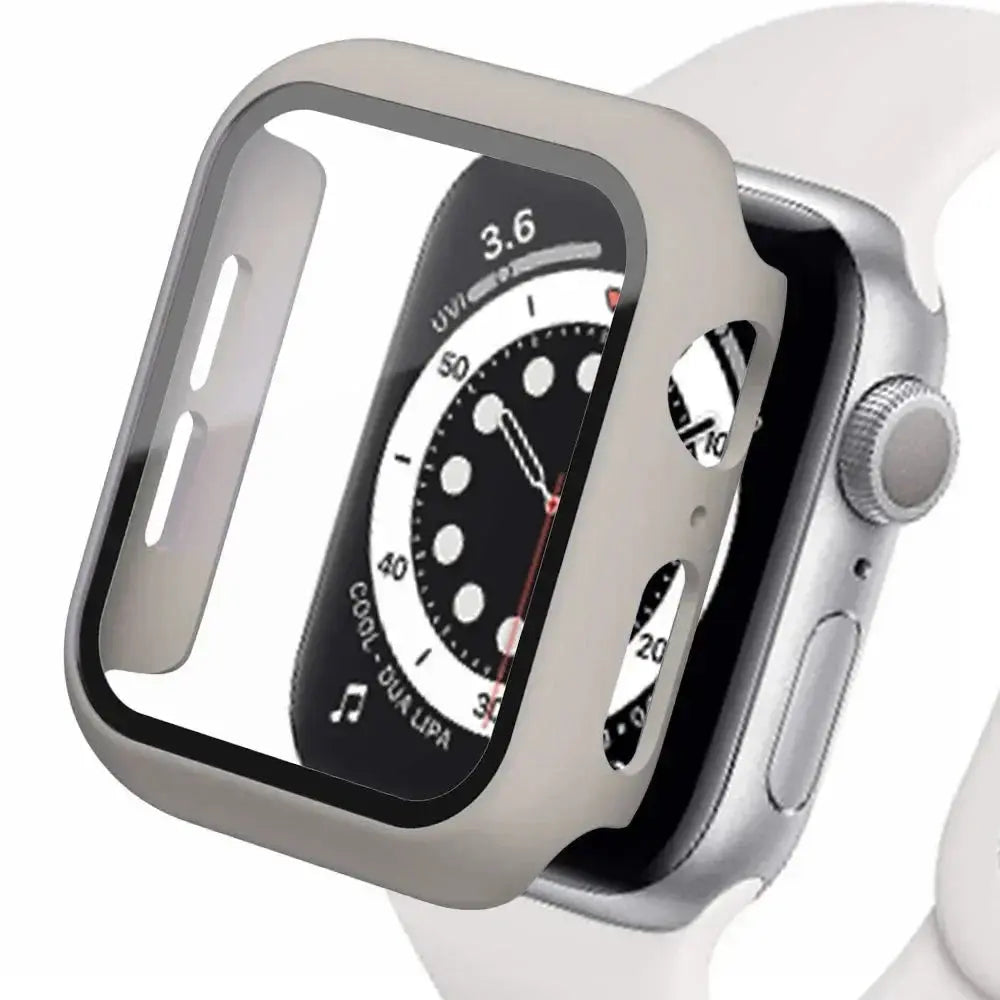 Tempered Glass cover For Apple Watch 45mm 41mm 44mm 40mm 42mm Screen Protector Apple watch Case series 9 4 5 6 SE 7 8 - Rehmiar
