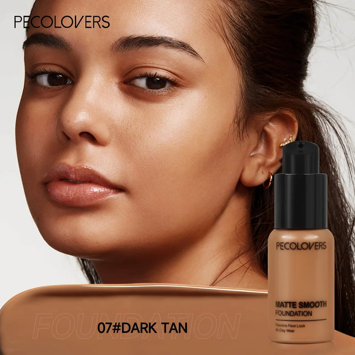 PECOLOVERS Matte Finish Liquid Foundation - Oil-Control, Waterproof, Full Coverage Concealer for All Skin Tones - Rehmiar