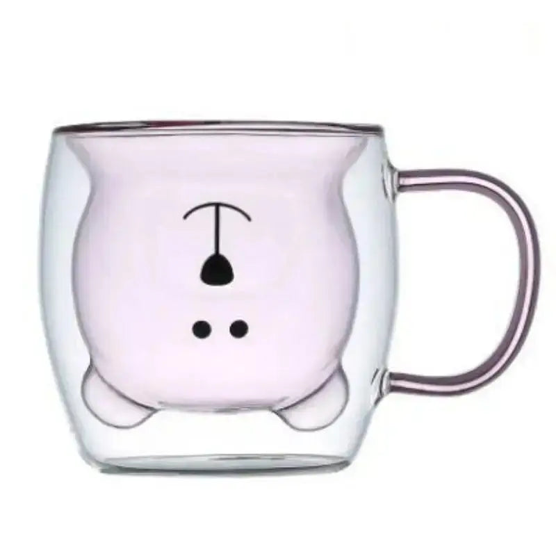 Cute Bear 250ml Double-Wall Glass Cup – Insulated Mug for Hot & Cold Drinks, Ideal Gift for Valentine's Day or Anniversary Rehmiar