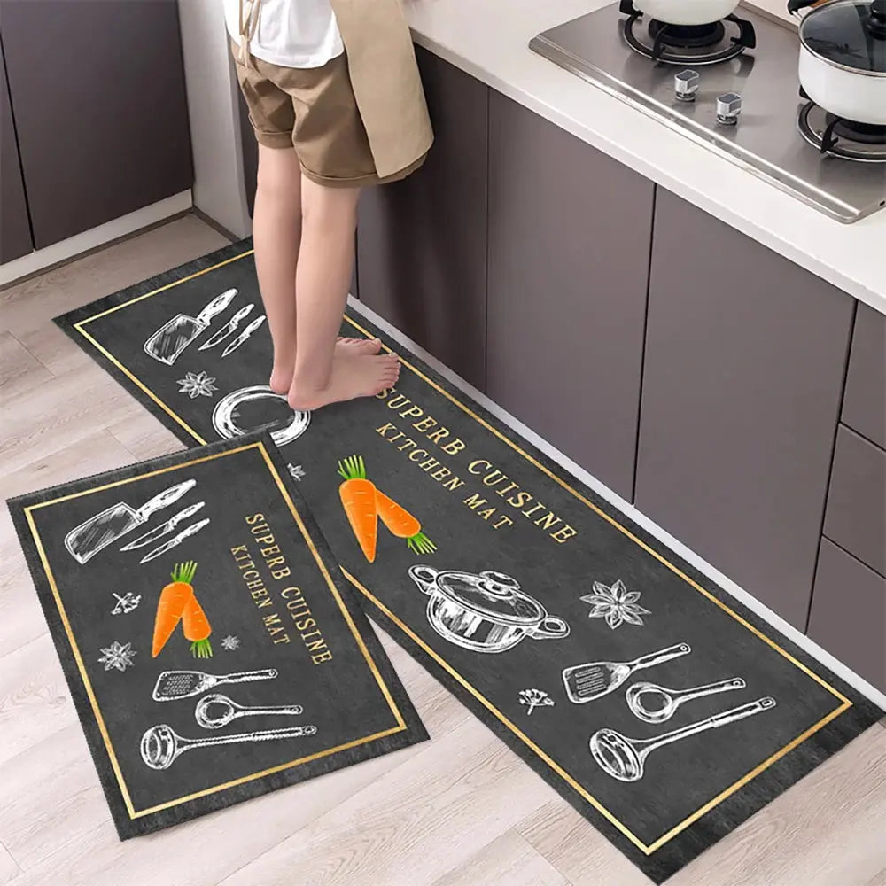 Soft Washable Kitchen Floor Mat – Anti Slip Carpet for Bedroom, Living Room, Hallway, Bathroom & Entrance Doormat