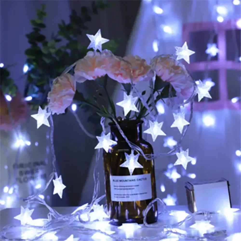 LED Outdoor Star String Lights – Fairy Garland for Party, Wedding, Garden & Home Decor - Rehmiar