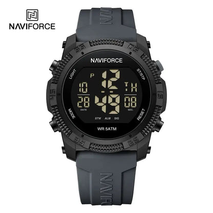 Naviforce  Luxury Men's Fashion Watch – Water Resistant Silicone Strap LCD Electronic Clock