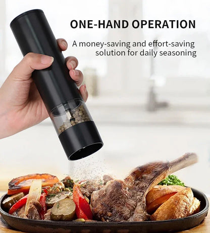 USB Rechargeable Electric Salt and Pepper Grinder – Adjustable Coarseness, Large Capacity Auto Spice Mill for Kitchen Cooking
