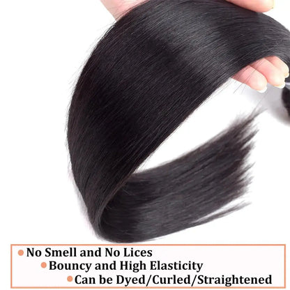 12A Straight Human Hair Bundles – Raw Remy Black Hair Extensions, 28-32 Inch, 3 or 4 Bundles - Rehmiar