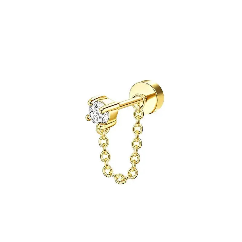 1pc Earrings for Sensitive Ears Surgical Stainless-Steel Earrings for Women Dainty Flat Back Earring Stud Hoop Cartilage