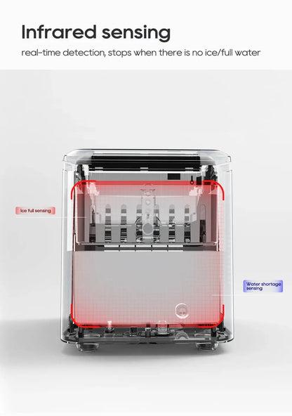 Automatic Ice Maker Machine – Self-Cleaning Portable Ice Maker for Kitchen, Office, Bar & Party, 50Hz/60Hz