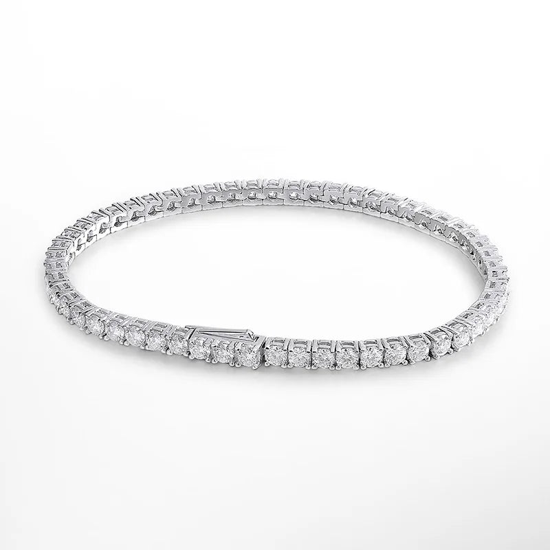 Moissanite Tennis Bracelet Original s925 Sterling Silver Plated 18k White Gold - Rehmiar