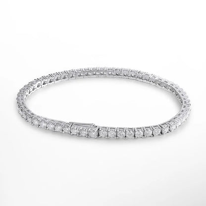 Moissanite Tennis Bracelet Original s925 Sterling Silver Plated 18k White Gold - Rehmiar