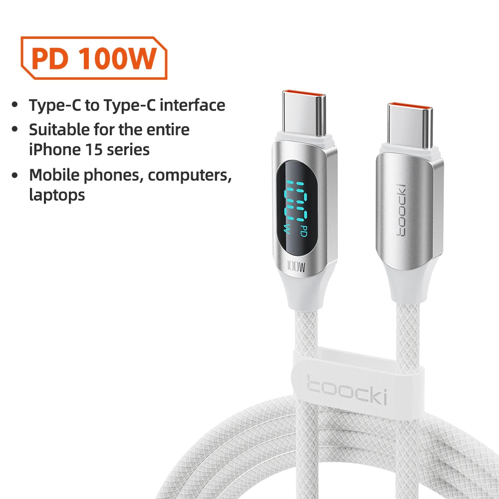 Type C to Type C Fast Charging Cable For Xiaomi POCO F3 Realme, MacBook iPad