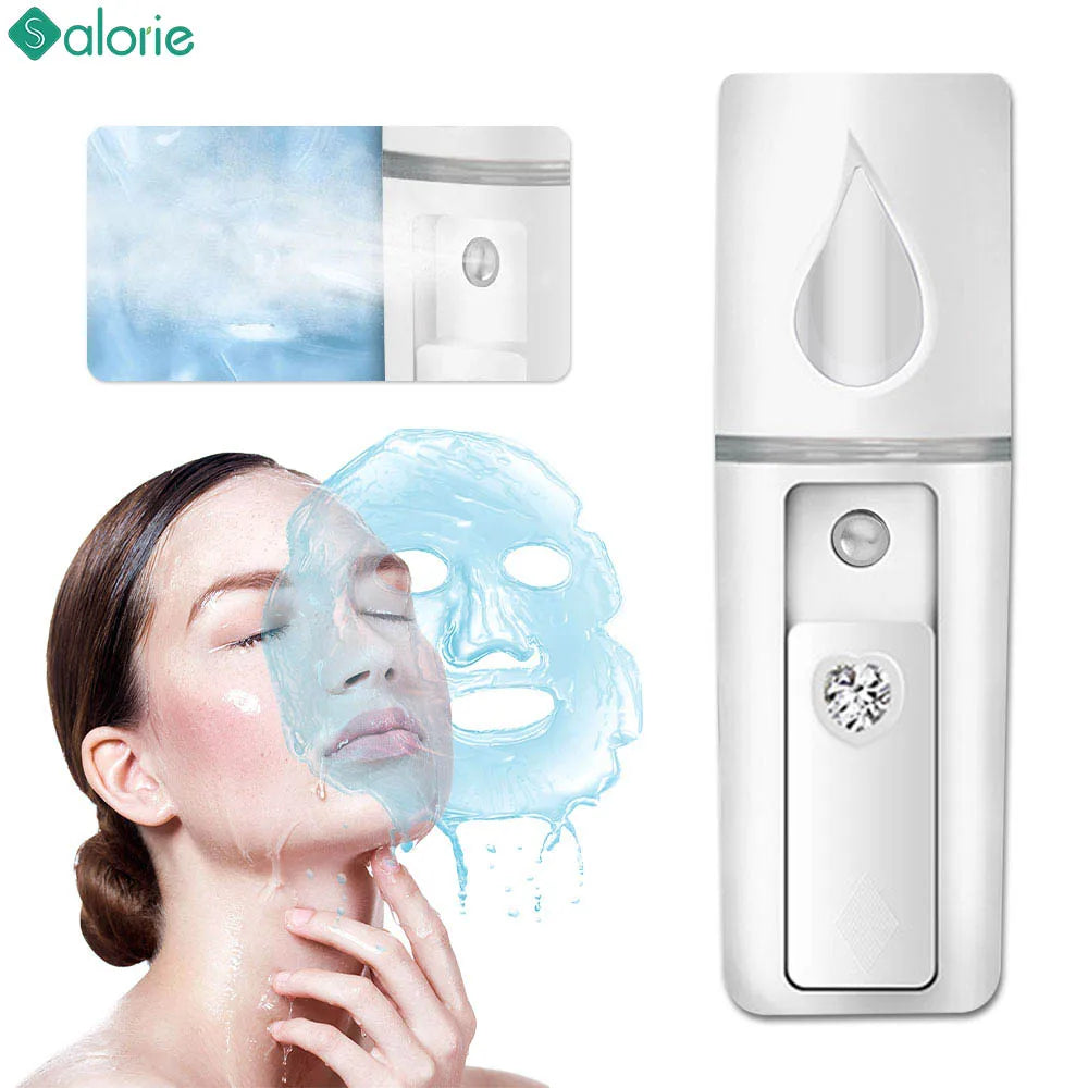 Rechargeable Nano Facial Steamer Mist Spray For Cleaning Pores Water SPA - Rehmiar