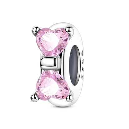 925 Sterling Silver Rainbow Zircon Beautifully Shaped Silicone Stopper Charms Beads - Rehmiar