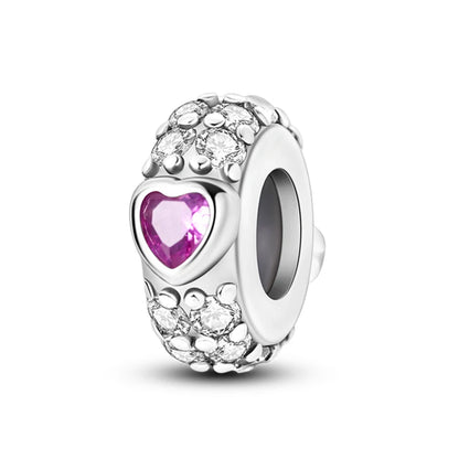 925 Sterling Silver Rainbow Zircon Beautifully Shaped Silicone Stopper Charms Beads - Rehmiar