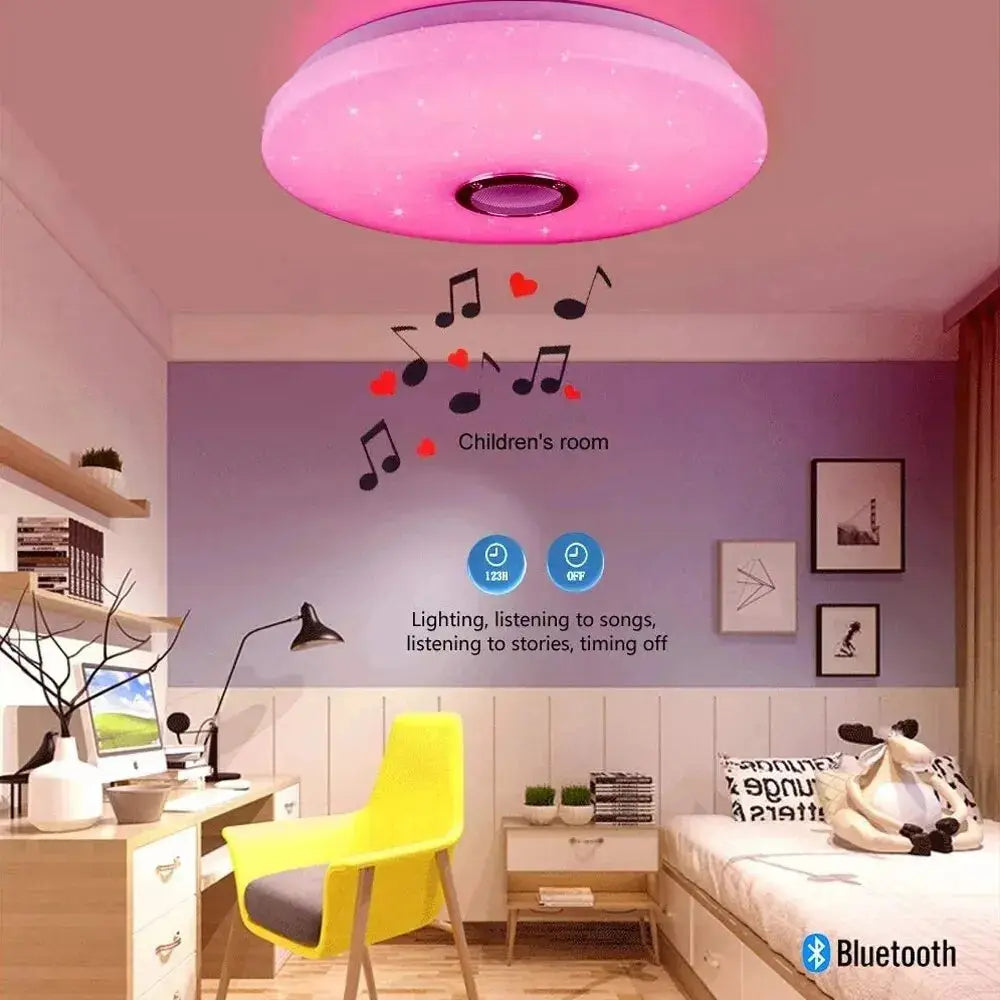 Smart RGB Ceiling Light – 36W/52W Music Sync, APP & Bluetooth Control, Remote Controlled Modern Home Lighting (AC220V) - Rehmiar
