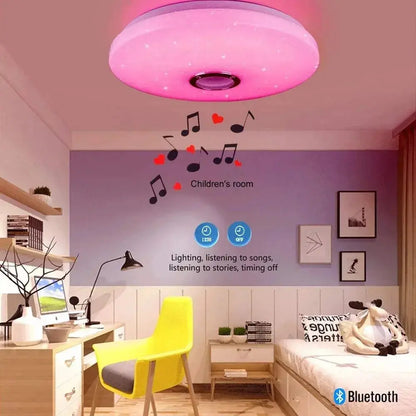 Smart RGB Ceiling Light – 36W/52W Music Sync, APP & Bluetooth Control, Remote Controlled Modern Home Lighting (AC220V) - Rehmiar