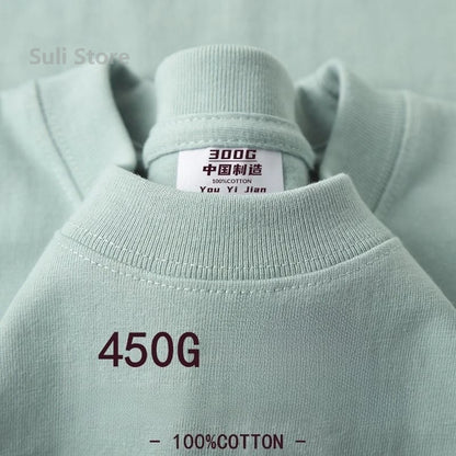 450G High Quality 100% Cotton Unisex Summer T-Shirt - Rehmiar