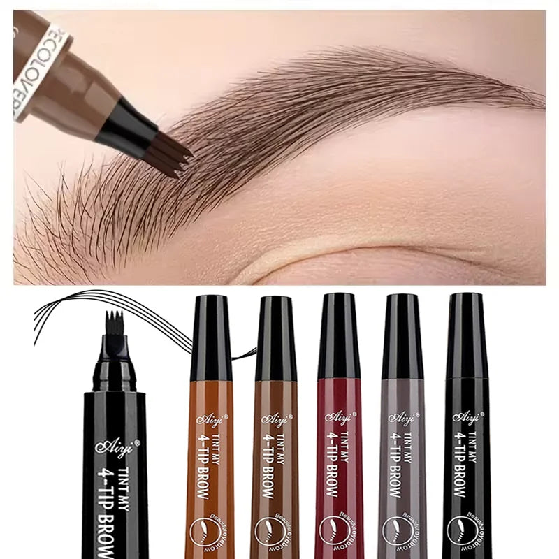 4 fork microblading eyebrow pencil waterproof, natural long-lasting eyebrow makeup - Rehmiar