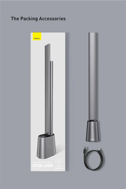 Baseus 180° Foldable LED Desk Lamp – Rechargeable, Auto Dimming, Eye Protection for Study & Reading - Rehmiar