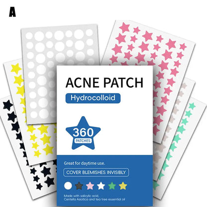 360Pcs Colourful Invisible Pimple Removal Hydrocolloid Anti-Acne Patches - Rehmiar