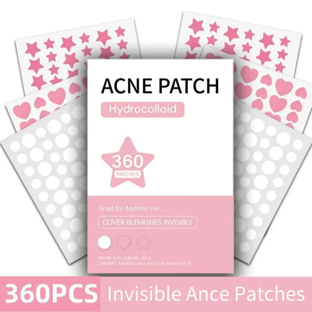 360Pcs Colourful Invisible Pimple Removal Hydrocolloid Anti-Acne Patches - Rehmiar