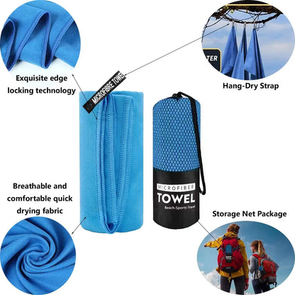 Quick-Dry Sports Towel – Microfiber for Running, Yoga, Gym, Fitness, Basketball, Outdoor, Camping, Hiking & Beach Rehmiar