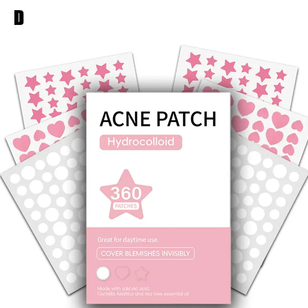 360Pcs Colourful Invisible Pimple Removal Hydrocolloid Anti-Acne Patches - Rehmiar