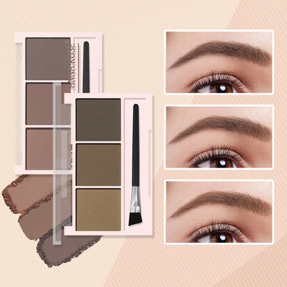 Three-color eyebrow powder shadow three-dimensional eyebrow shape waterproof and sweat-proof natural long-lasting eyebrow powder - Rehmiar