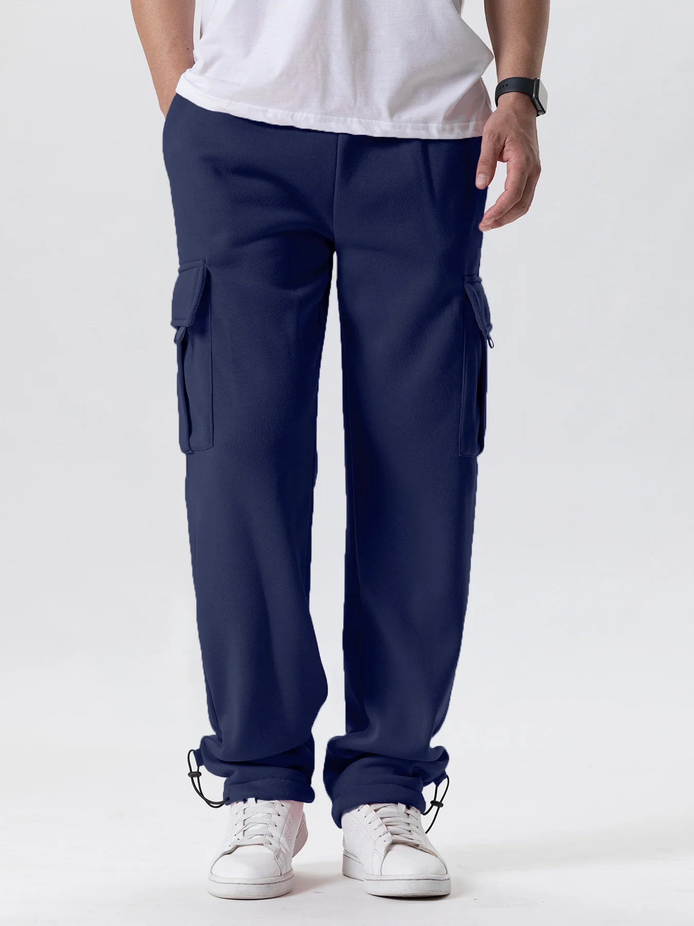 Men's Oversized Straight Fit Multi-Pocket Joggers - Rehmiar
