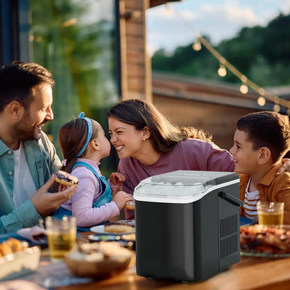 Portable Countertop Ice Maker – 26Lbs/24Hr, 9 Bullet Ice Cubes in 6 Mins, Auto-Cleaning for Home, Kitchen, RV & Camping