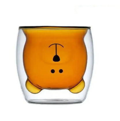 Cute Bear 250ml Double-Wall Glass Cup – Insulated Mug for Hot & Cold Drinks, Ideal Gift for Valentine's Day or Anniversary Rehmiar