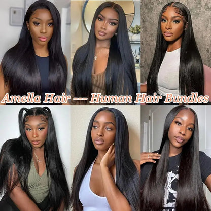 12A Straight Human Hair Bundles – Raw Remy Black Hair Extensions, 28-32 Inch, 3 or 4 Bundles - Rehmiar