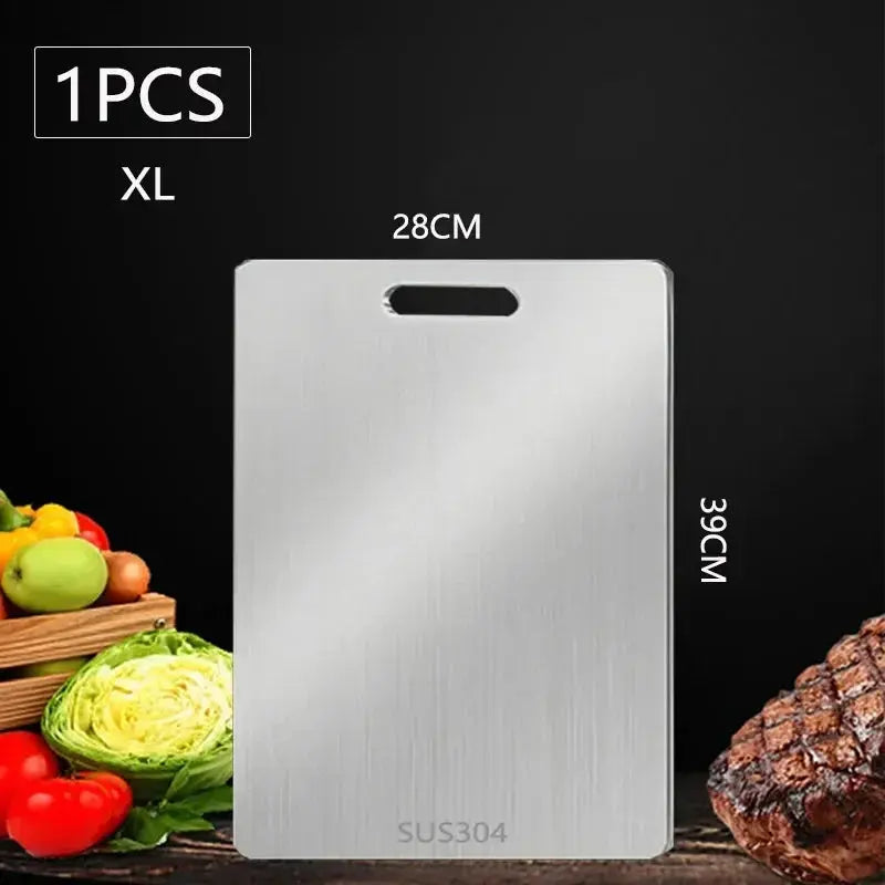 WXCOO Stainless Steel Kitchen Cutting Board – Food Grade Thick Chopping Board for Meat, Vegetables & Fruit - Rehmiar