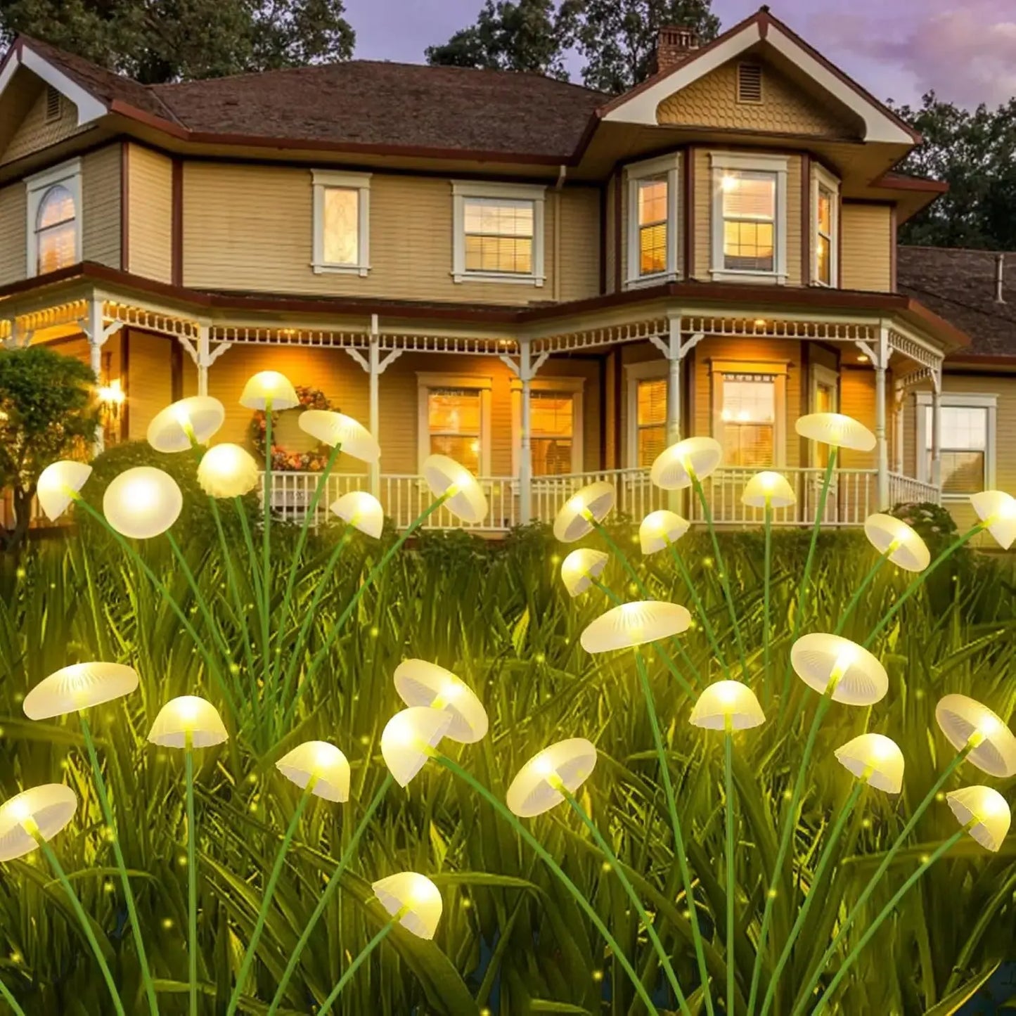 Dual Mode Solar Mushroom Garden Lights – LED, Waterproof, Jellyfish Design for Pathway, Patio & Yard Ambiance - Rehmiar