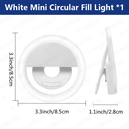 LED Selfie Light Ring with USB charging Compatible with iPhone Samsung Xiaomi Poco - Rehmiar