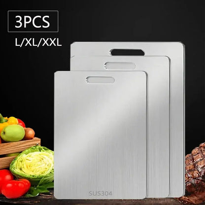 WXCOO Stainless Steel Kitchen Cutting Board – Food Grade Thick Chopping Board for Meat, Vegetables & Fruit - Rehmiar